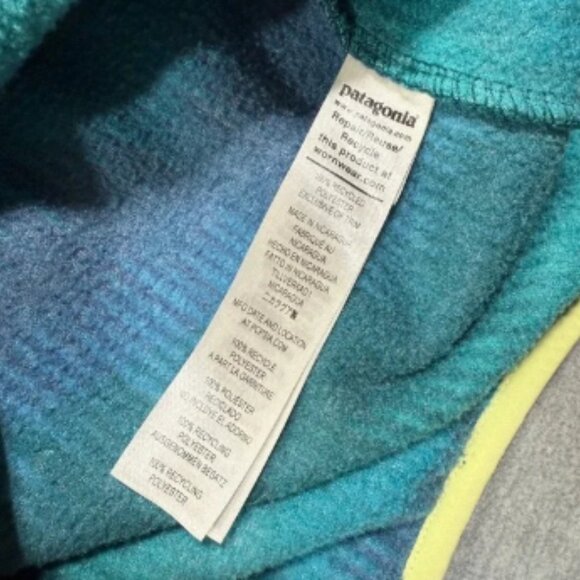 Patagonia Pullover Adult Small Teal Blue Synchilla Fleece Snap-T Retro VTG - Picture 6 of 9